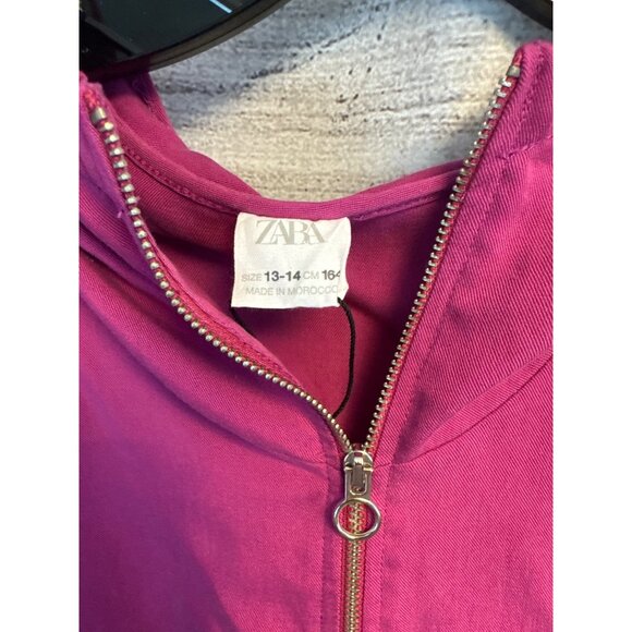 NWT Zara Girls Hooded Dress With Elastic Waist & Zip Closure Size 13/14 - Picture 2 of 4